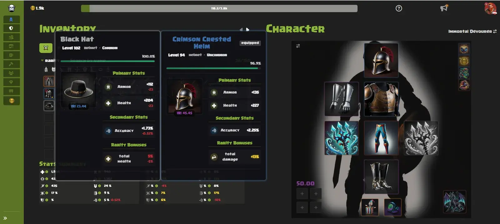 Uruk Bartas inventory